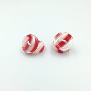 ydcreations handmade double sided two holes translucent white and red stripes buttons cufflinks