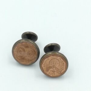 ydcreations handmade one piece antique brass cufflinks with 10c rand coin