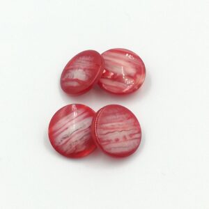 ydcreations handmade double sided red and white marbled shank buttons cufflinks