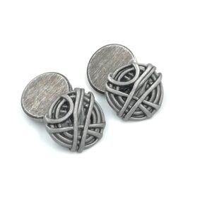 ydcreations handmade round basket weave metal shank cufflinks
