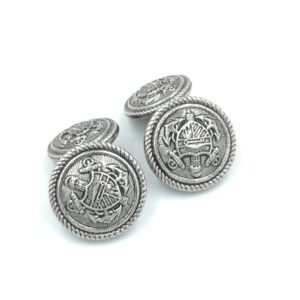 ydcreations handmade double sided large and small anti silver metal alloy, coat of arms shank buttons cufflinks