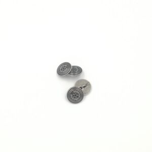 ydcreations handmade double sided round metal laurel and star shank buttons cufflinks with braided edges