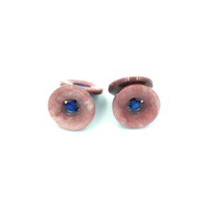 ydcreations handmade double sided button cufflinks Raspberry Rhodonite Blue (rhodonite and blue)