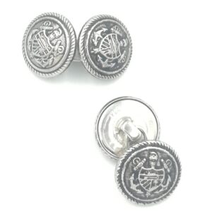 ydcreations handmade double sided anti silver metal alloy, coat of arms shank buttons cufflinks