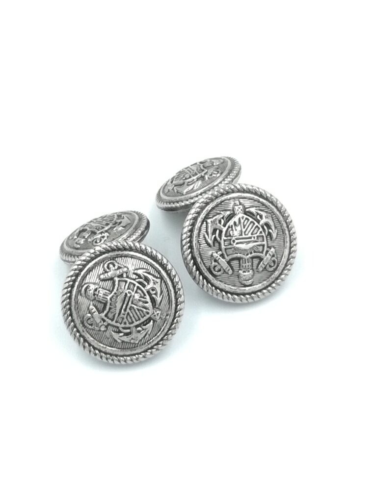 ydcreations handmade double sided large and small anti silver metal alloy, coat of arms shank buttons cufflinks