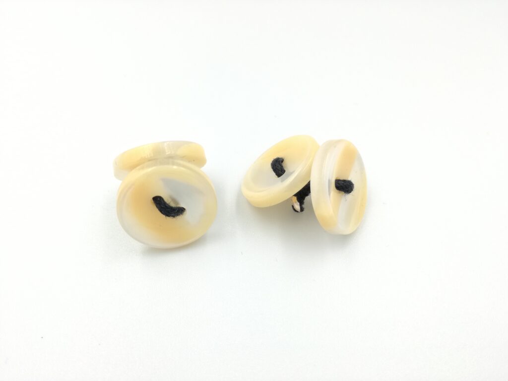 ydcreations handmade double sided two holes translucent white and beige stripes buttons cufflinks