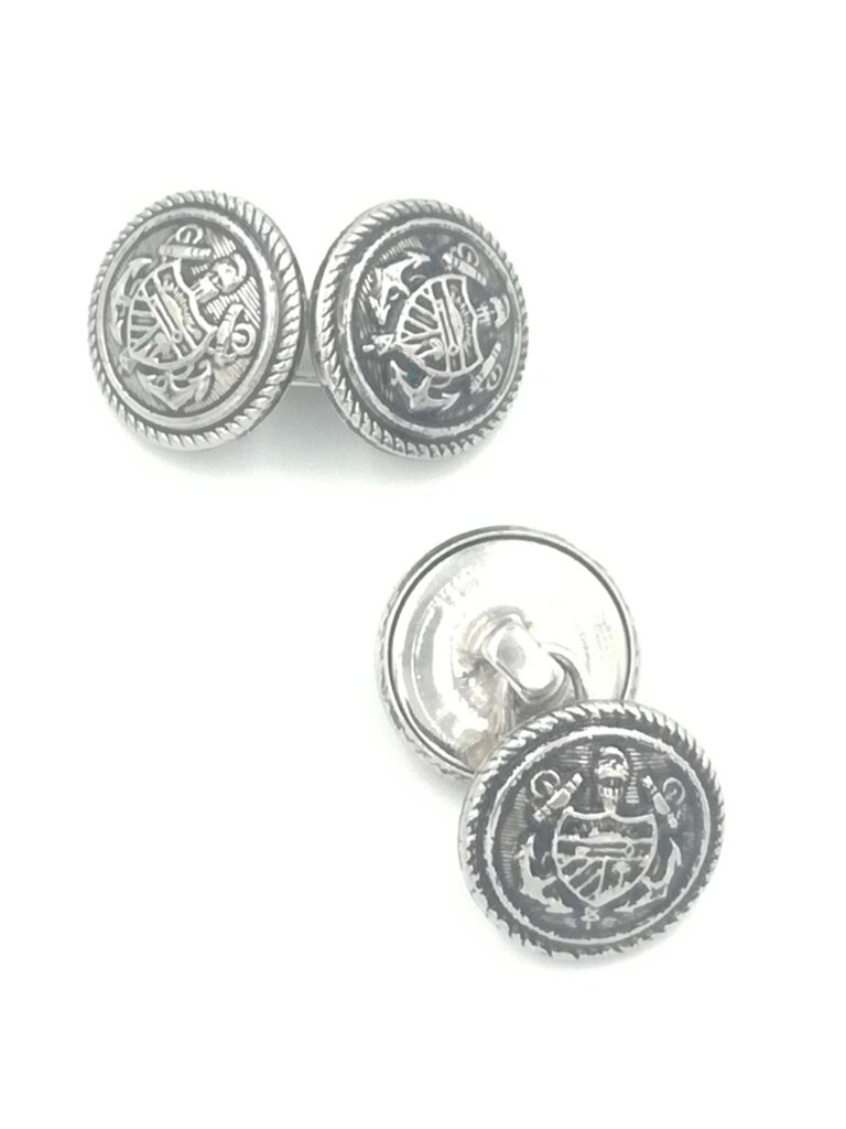 ydcreations handmade double sided anti silver metal alloy, coat of arms shank buttons cufflinks